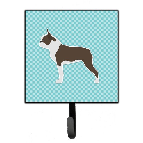 Micasa Boston Terrier Checkerboard Blue Leash or Key Holder MI224195